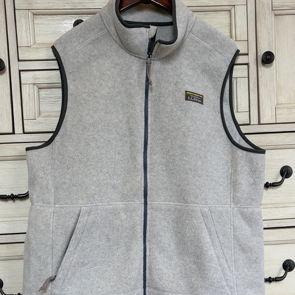 L.L. Bean Light Gray Fleece Vest